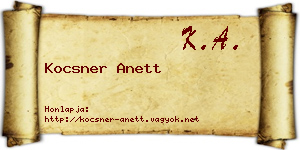 Kocsner Anett névjegykártya